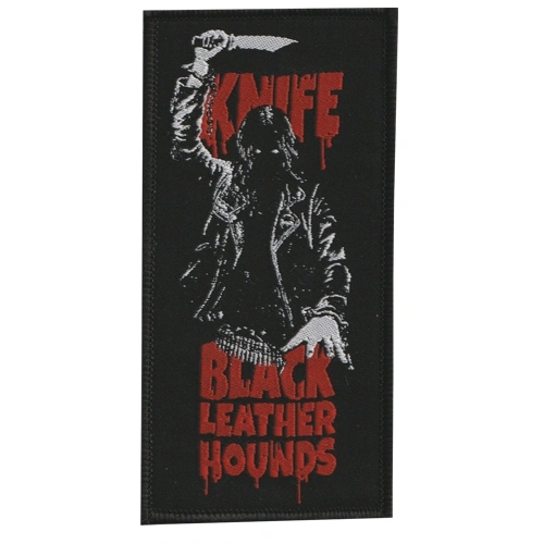 knife black leather hounds patch